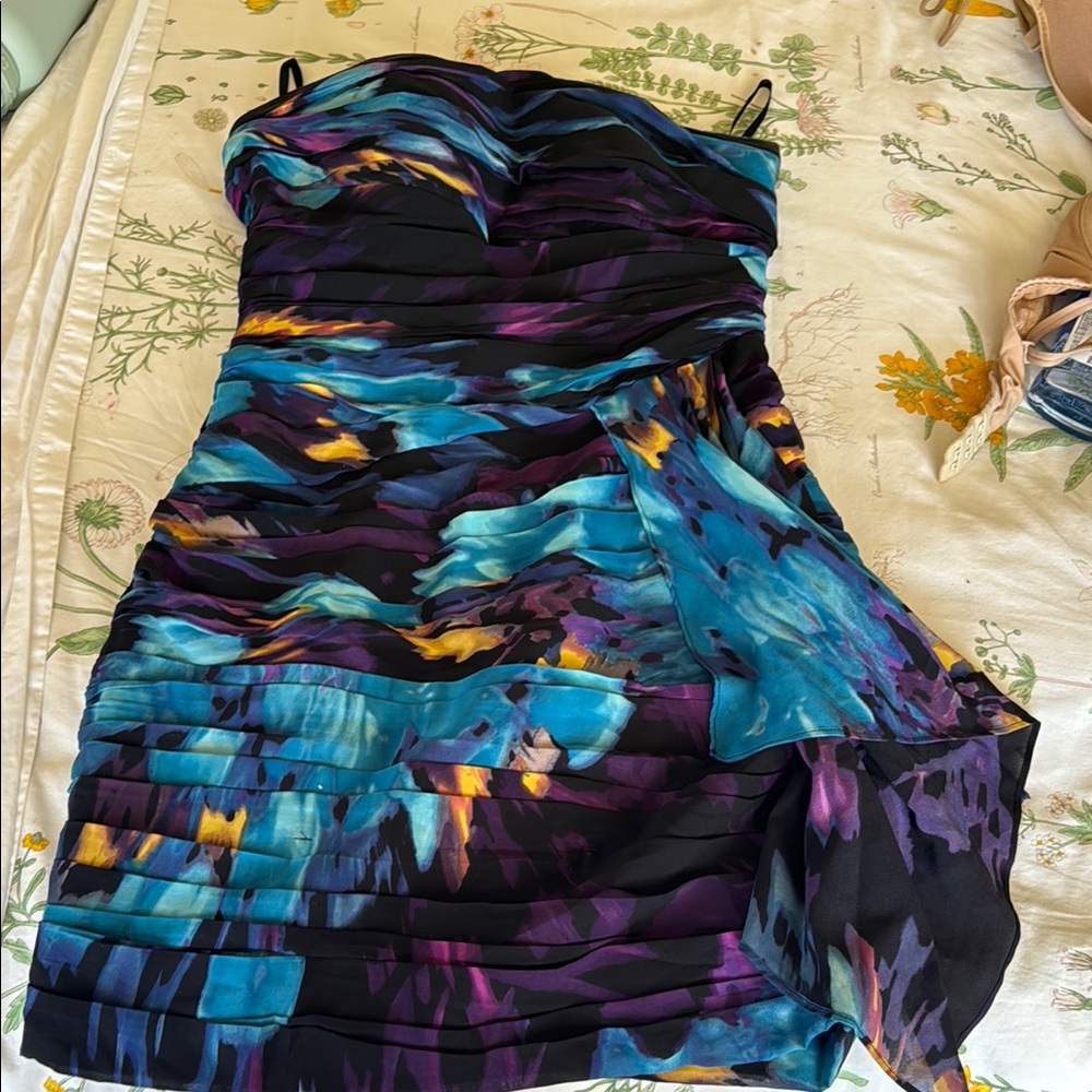 Vibrant Multicolor Strapless Dress